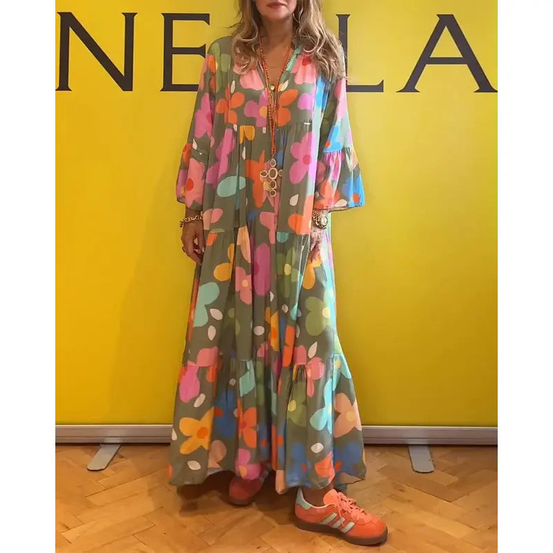 Severina - Elegante vestido con estampado de flores